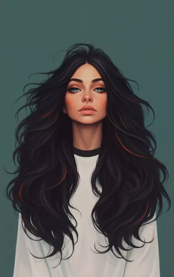 عکس دختر مو بلند کارتونی 25