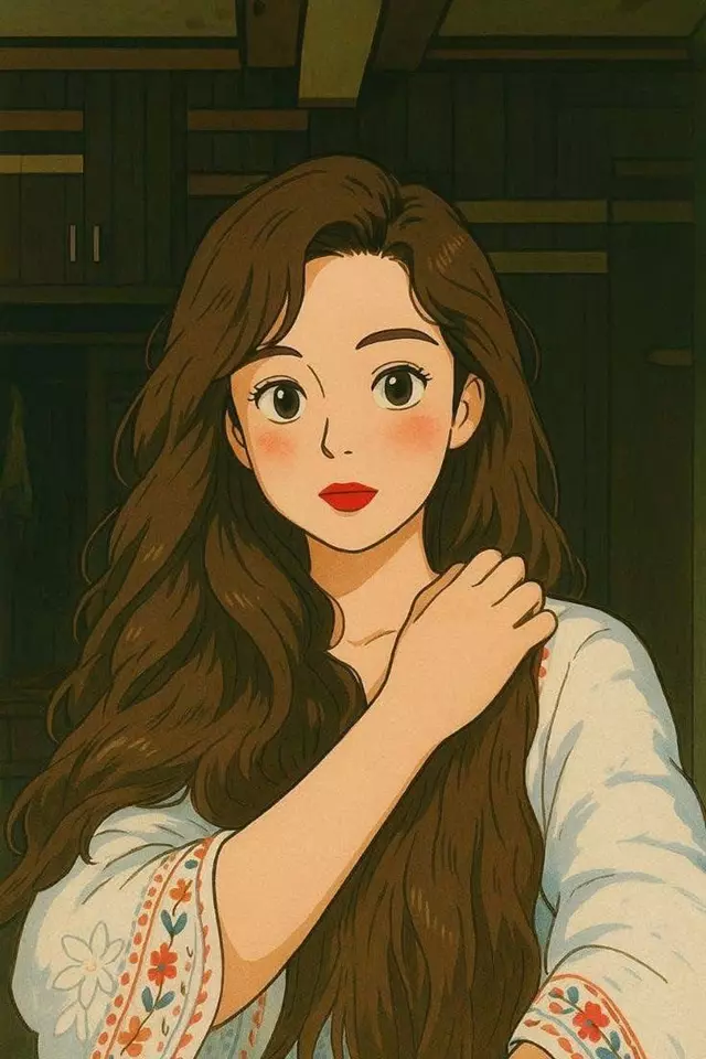 عکس دختر مو بلند کارتونی 5
