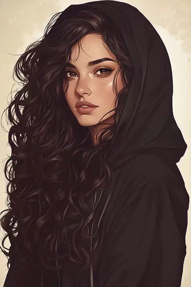 عکس دختر مو بلند کارتونی 9