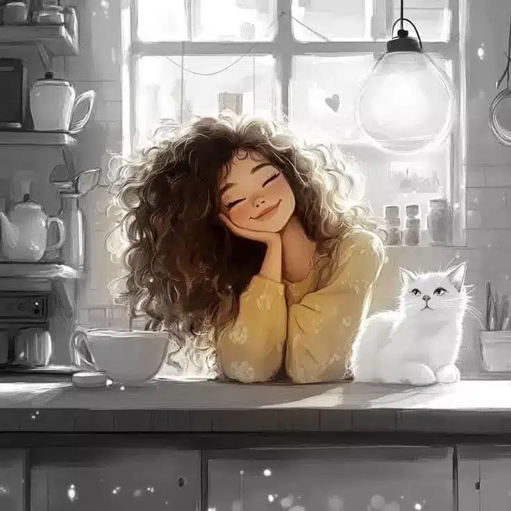 عکس دختر مو فرفری کارتونی 47