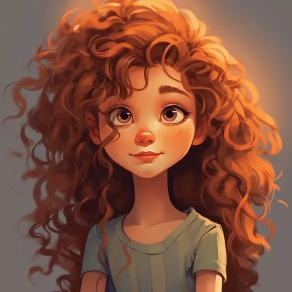 عکس دختر مو فرفری کارتونی 69