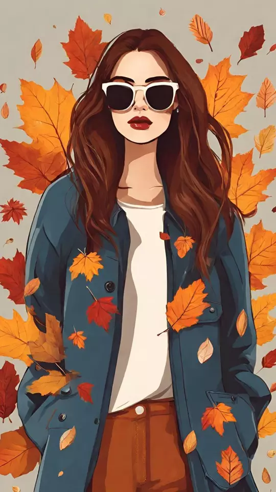 عکس دختر پاییزی فانتزی کارتونی