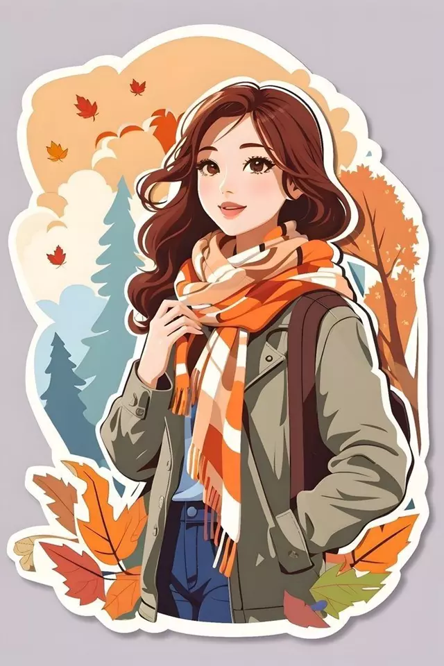 عکس دختر پاییزی فانتزی کارتونی