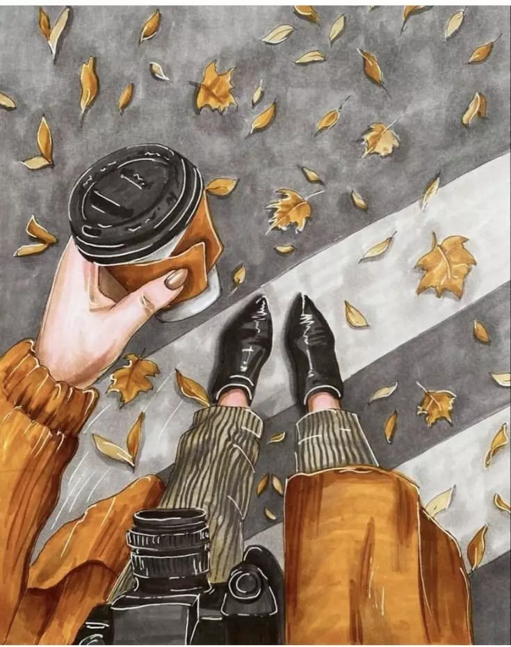 عکس دختر پاییزی فانتزی کارتونی