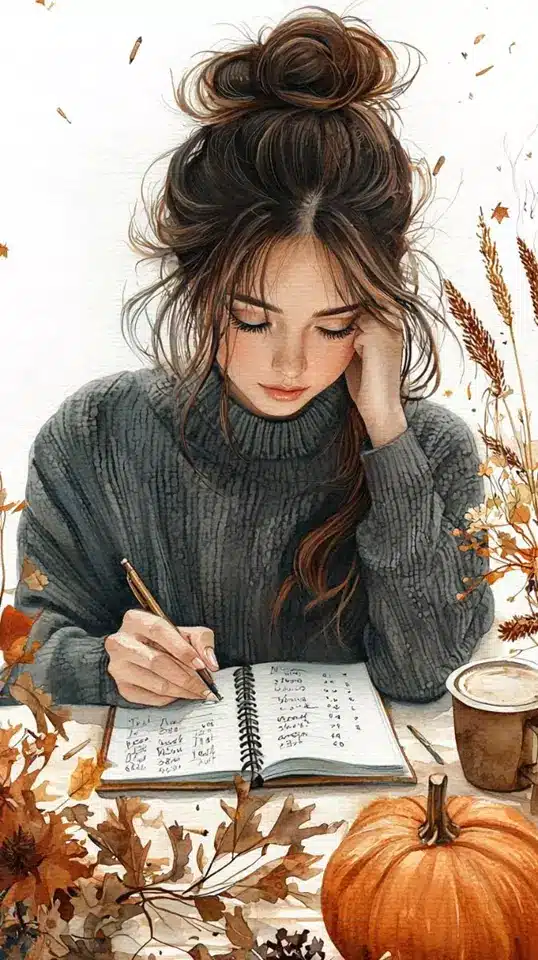 عکس دختر پاییزی فانتزی کارتونی