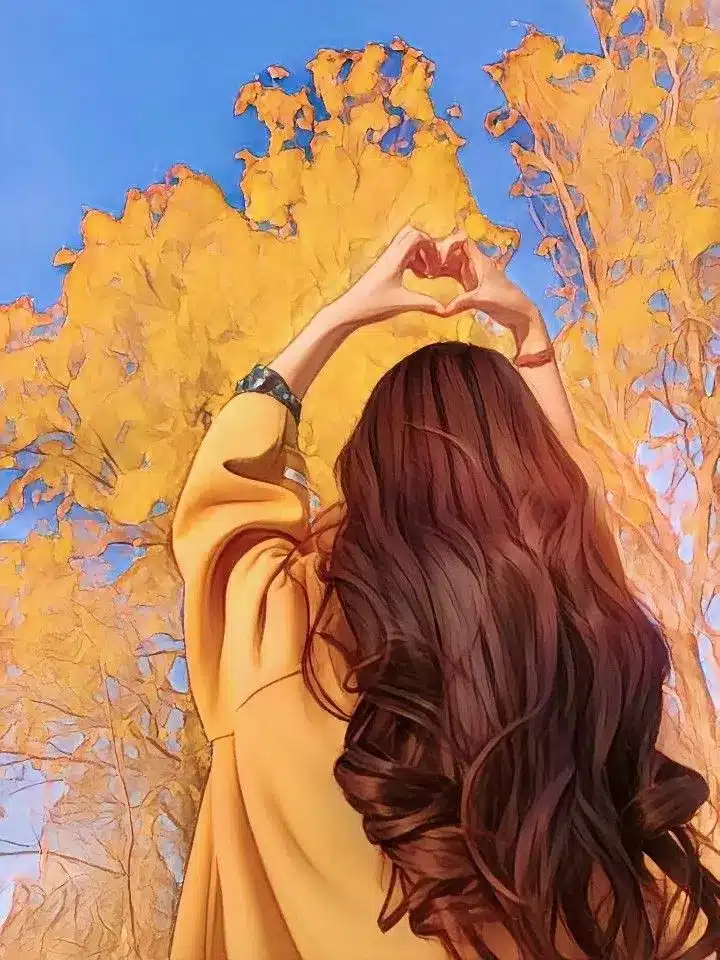عکس دختر پاییزی فانتزی کارتونی