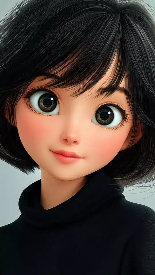 عکس دختر چشم درشت کارتونی 8
