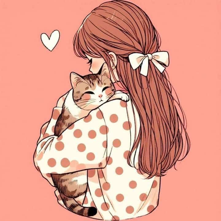 عکس پروفایل گربه و دختر کارتونی 47