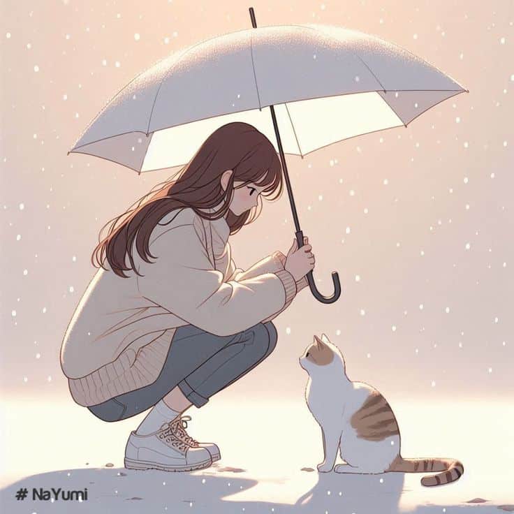 عکس پروفایل گربه و دختر کارتونی 50