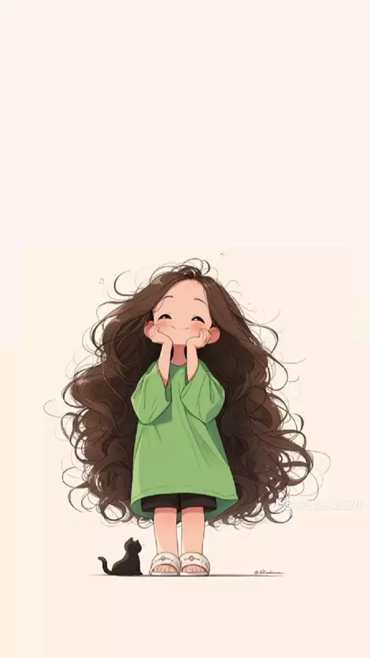 عکس کارتونی دختر بچه مو فرفری برای پروفایل [کیوت و فانتزی]
