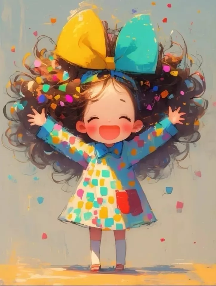 عکس کارتونی دختر بچه مو فرفری برای پروفایل [کیوت و فانتزی]