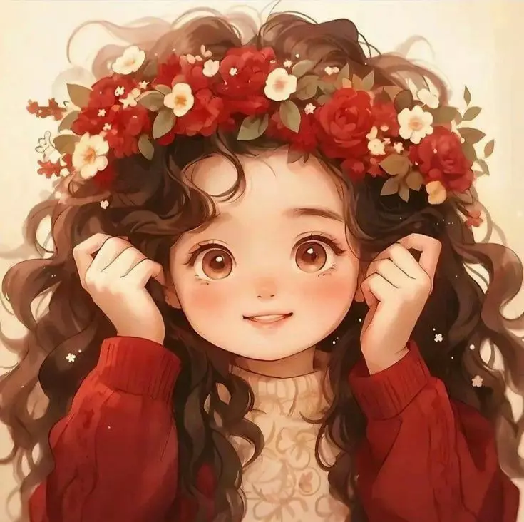عکس کارتونی دختر بچه مو فرفری برای پروفایل [کیوت و فانتزی]