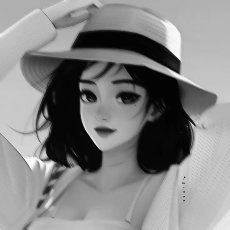 عکس کارتونی دختر مو مشکی برای پروفایل
