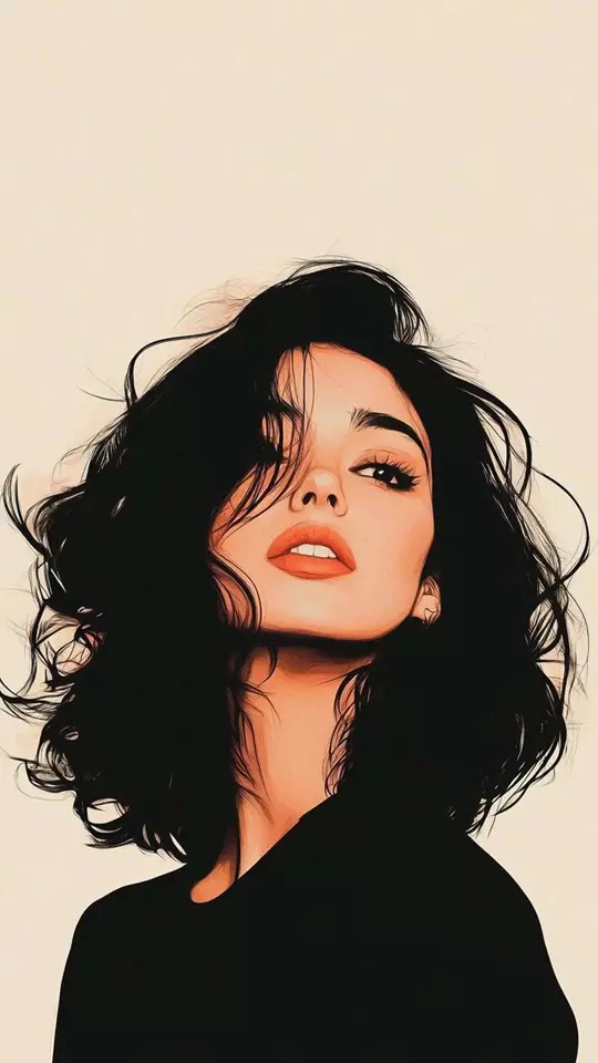 عکس کارتونی دختر مو مشکی برای پروفایل