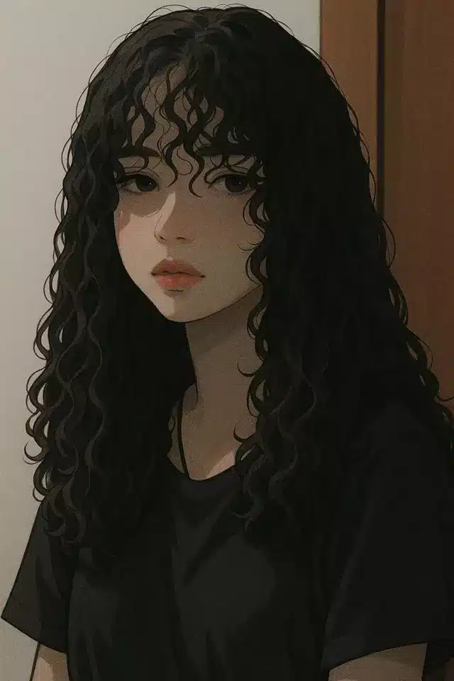 عکس کارتونی دختر مو مشکی برای پروفایل