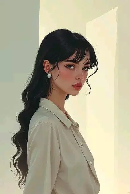 عکس کارتونی دختر مو مشکی برای پروفایل