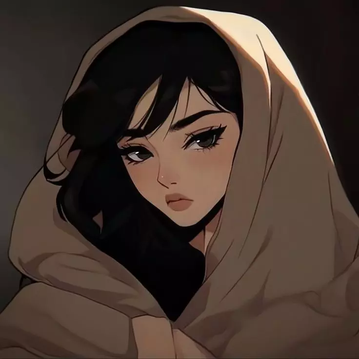 عکس کارتونی دختر مو مشکی برای پروفایل