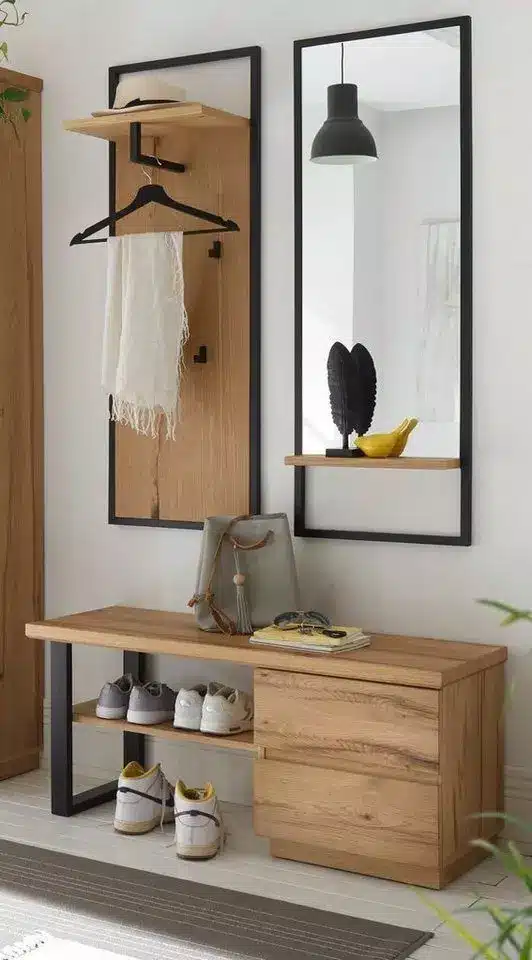 مدل جاکفشی و جالباسی آینه دار 18