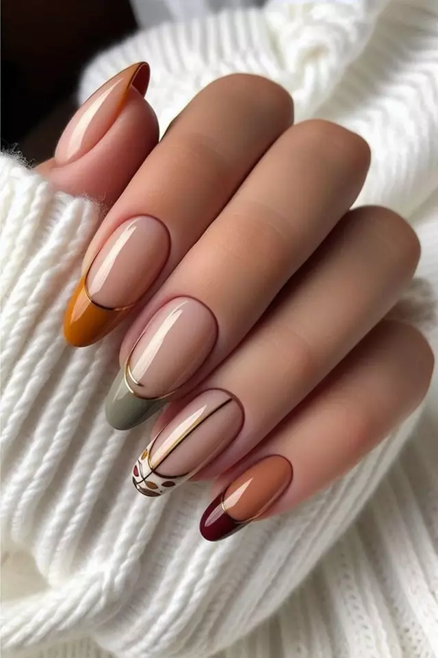 مدل فرنچ ناخن پاییزی