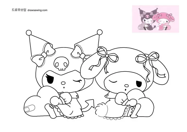 نقاشی کرومی و ملودی بدون رنگ | ساده، کیوت و مناسب برای رنگ‌آمیزی کودکان 🎨