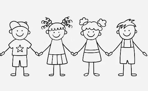 نقاشی روز جهانی کودک | نقاشی‌ ساده، سخت برای رنگ‌آمیزی برای تمام پایه‌ها