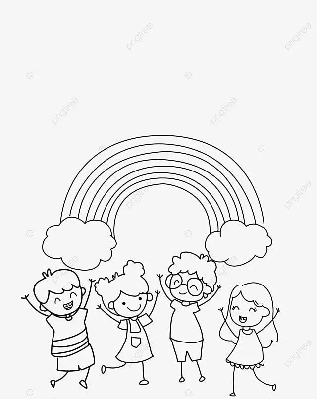 نقاشی روز جهانی کودک | نقاشی‌ ساده، سخت برای رنگ‌آمیزی برای تمام پایه‌ها
