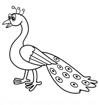 نقاشی طاووس کودکانه آسان 4