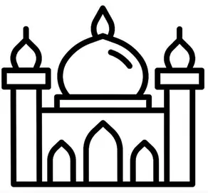 نقاشی مسجد ساده کودکانه 1