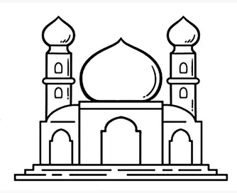 نقاشی مسجد ساده کودکانه 11
