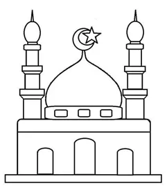 نقاشی مسجد ساده کودکانه 12