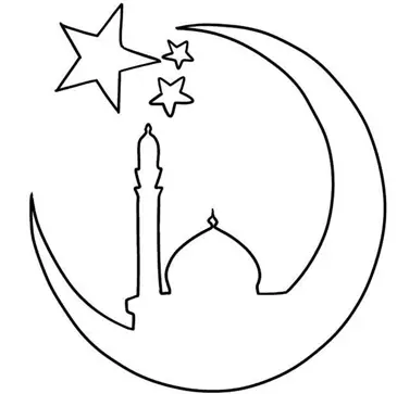 نقاشی مسجد ساده کودکانه 14