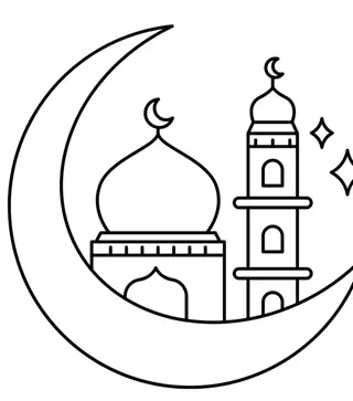نقاشی مسجد ساده کودکانه 15