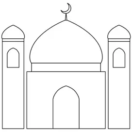 نقاشی مسجد ساده کودکانه 3
