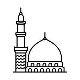 نقاشی مسجد ساده کودکانه 5