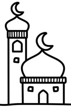 نقاشی مسجد ساده کودکانه 6