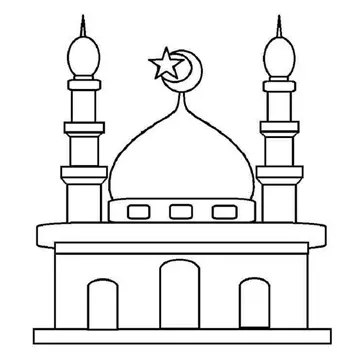 نقاشی مسجد ساده کودکانه 7