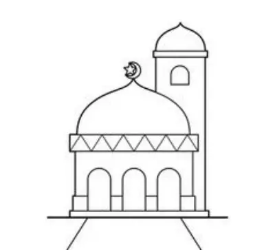 نقاشی مسجد ساده کودکانه 8