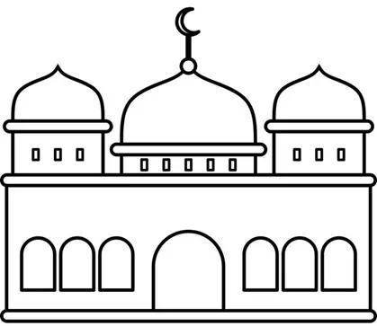 نقاشی مسجد ساده کودکانه 9