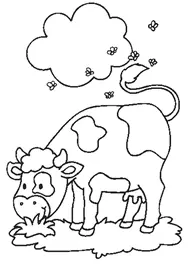نقاشی گاو کودکانه در مزرعه 9