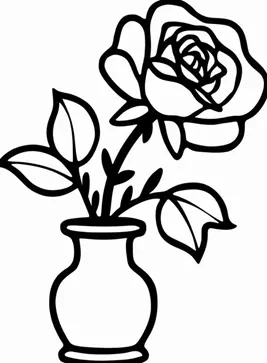 نقاشی گل رز ساده برای کودکان 12 نقاشی گل رز ساده برای کودکان 12