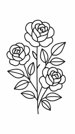 نقاشی گل رز ساده برای کودکان 8 نقاشی گل رز ساده برای کودکان 8