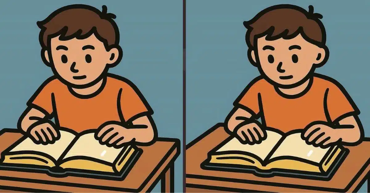 🎯 سه تفاوت را پیدا کنید: چالش ۴۹ ثانیهای پسر در حال مطالعه!