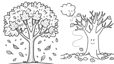 نقاشی درخت پاییزی