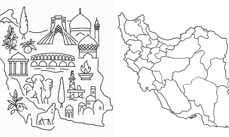 نقاشی نقشه ایران
