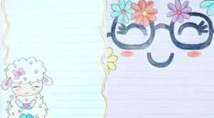 نقاشی کنار دفتر مشق دخترانه