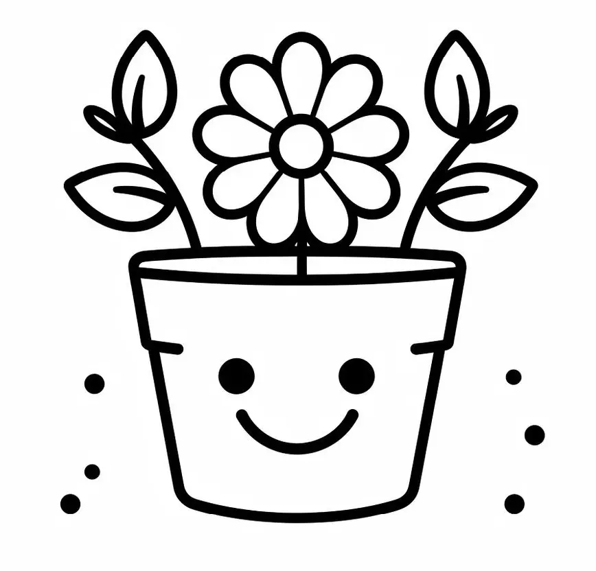 نقاشی گلدان گل 2
