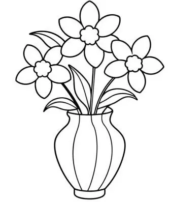 نقاشی گلدان گل 4