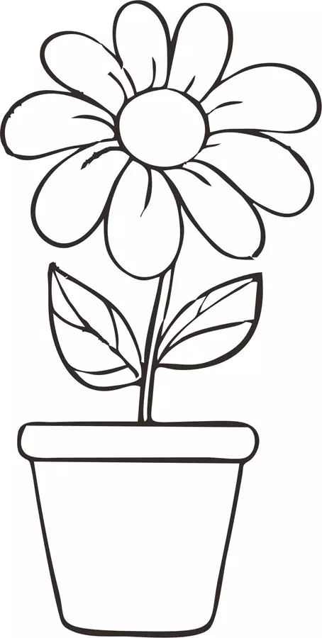 نقاشی گلدان گل 5