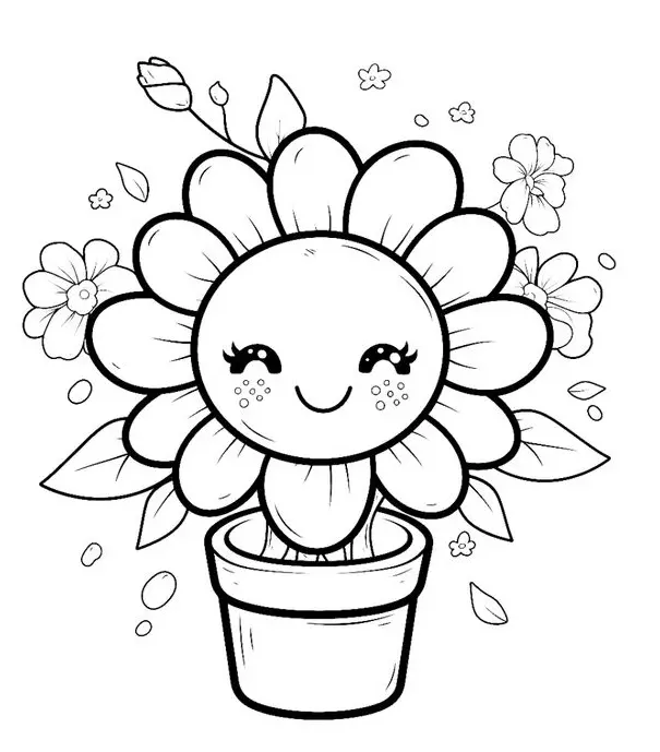 نقاشی گلدان گل 7