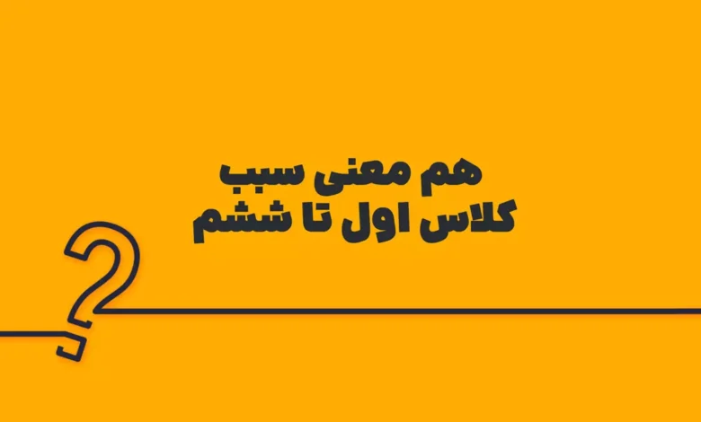 هم معنی سبب کلاس اول تا ششم